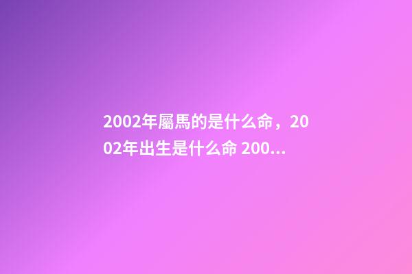2002年屬馬的是什么命，2002年出生是什么命 2002年屬馬是什么命-第1張-觀點-玄機派